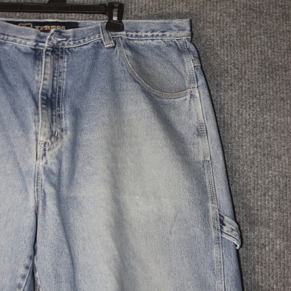 VTG Brooklyn Xpress Jeans Shorts Mens 44 Blue Denim Baggy Y2K Skate Pinkman - Picture 2 of 8